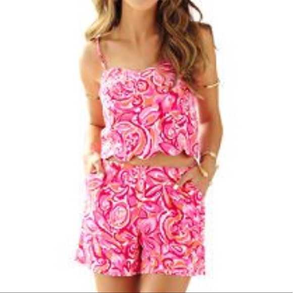 🆕Lilly Pulitzer Ivy Crop Top & Short Set Size: 2 - Picture 4 of 5